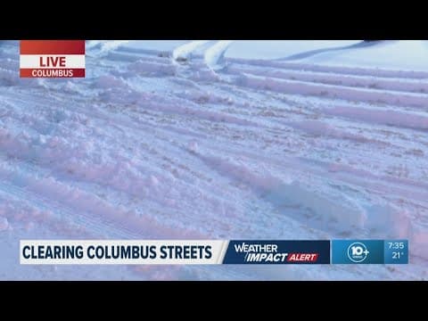 Columbus Snow Warriors working to clear the streets after heavy snowfall