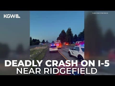 1 dead, 4 hurt in suspected DUI crash on I-5 near Ridgefield, Wash.