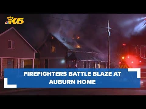 Firefighters battle fire at Auburn home early Tuesday morning