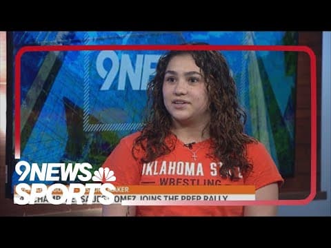 Girls wrestling history maker, Persaeus Gomez, joins the Prep Rally