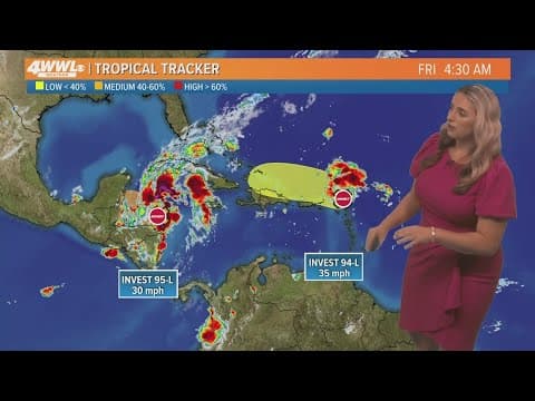Friday 5 am Tropical Update: Two areas of possible tropical development