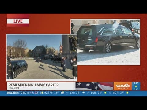 Jimmy Carter arrives at Washington National Cathedral for state funeral