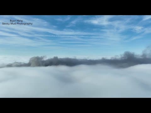 Drone video: Smoke from fire at multi-vehicle crash on I-55