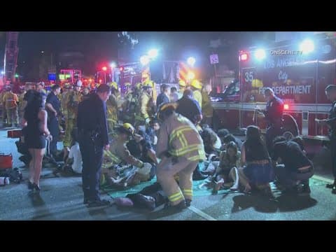 Victims left reeling after a car barrels into a crowd in Los Angeles