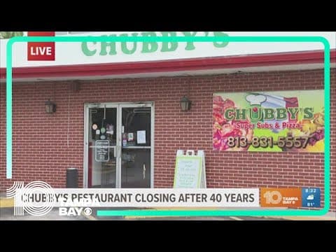 Chubby's restaurant closing after 40 years in Tampa