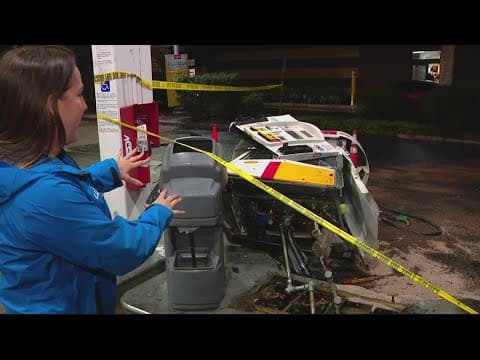 Carjacking ends with stolen car on top of gas pump in Fairfax Co.