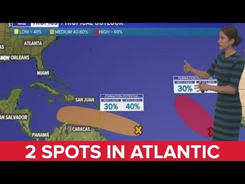 Sunday night tropical update: 2 systems in Atlantic to watch