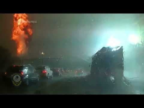 Lightning bolt caught on police dash camera in South Carolina