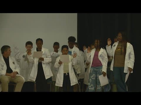 Future doctors at Tubman Elementary have mini medical school graduation