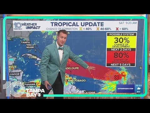 Tropical wave in the eastern Atlantic has a 80% chance of development over the next few days