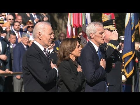 Joe Biden and Kamala Harris visit Arlington National Cemetery on Veterans Day