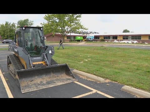Storm cleanup at Kokomo's Taylor Elementary School continues