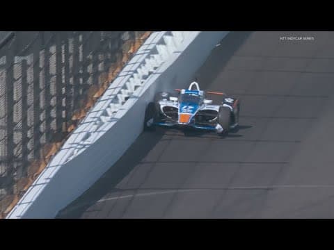 Larson, Sato find the wall during 2nd day of Indianapolis 500 open test