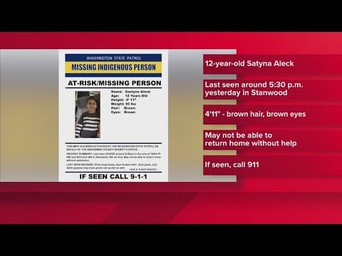 WSP looking for missing Indigenous girl