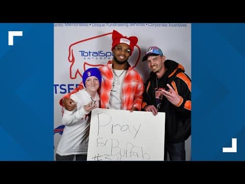 Canal Winchester man who created sign for Damar Hamlin meets Buffalo’s miracle man