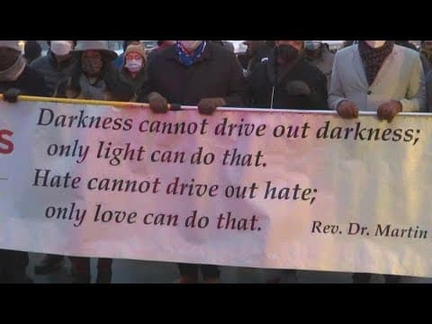 Hundreds brave frigid weather for city's annual MLK Day March