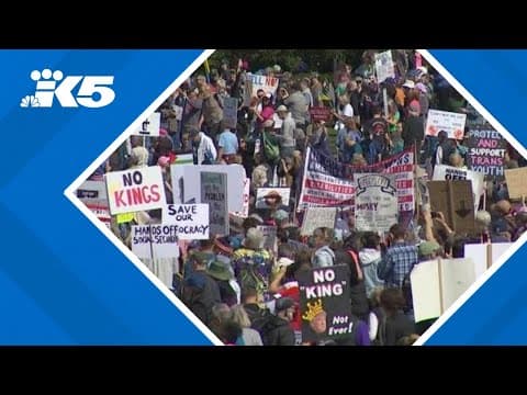 Seattle protesters join nationwide 'Hands Off' rally against Trump's actions