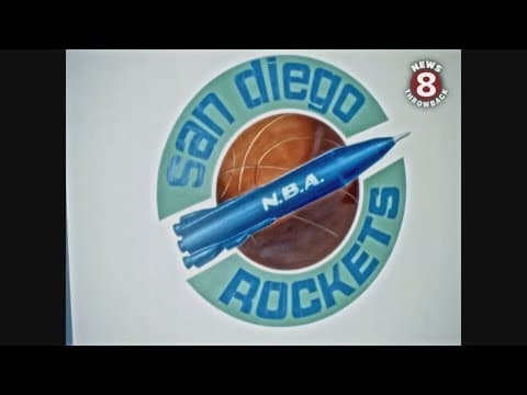 Bob Breitbard announces name of San Diego's new NBA team--The Rockets in 1967