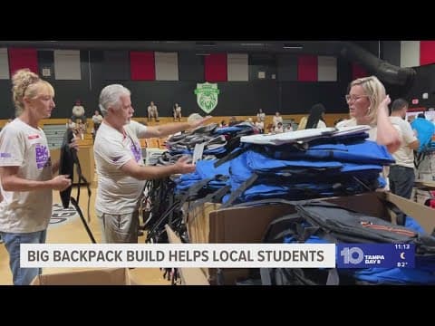 Volunteers pack 30,000 backpacks for Tampa Bay-area students