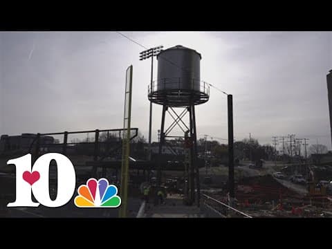 Water tower gets a coat of paint in downtown Knoxville stadium