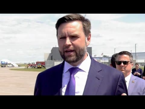 JD Vance speaks to media before rally in Wisconsin