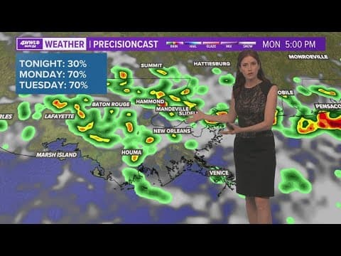 Scattered storms stay in in the forecast Monday and Tuesday