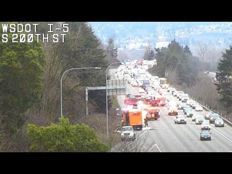 Crews respond to fire on I-5 near SeaTac