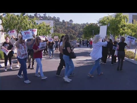 Teachers' union protests against layoffs ahead of Grossmont Union High School District meeting