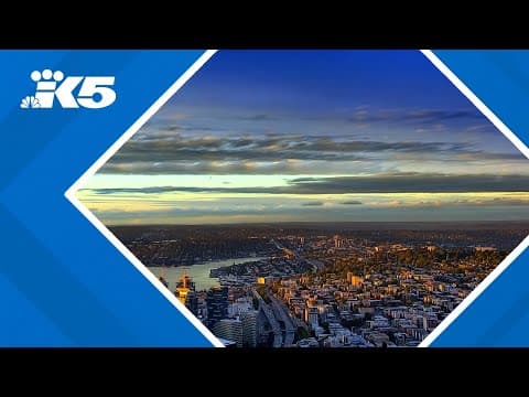 First sunset of October over Seattle