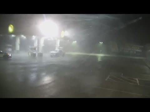 Hurricane Beryl: High winds and rain knock over sign at Freeport Bucee's near Houston