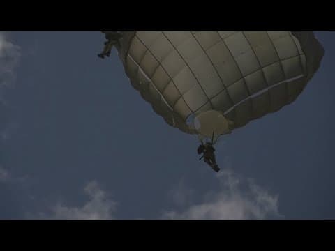 Parachute drop recreates D-day 80 years ago