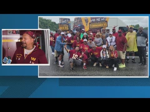 Allison Seymour talks with Commanders fans ahead of Sunday's matchup with the Giants