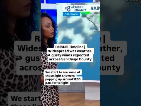 Rainfall Timeline | Widespread wet weather, gusty winds expected across San Diego County
