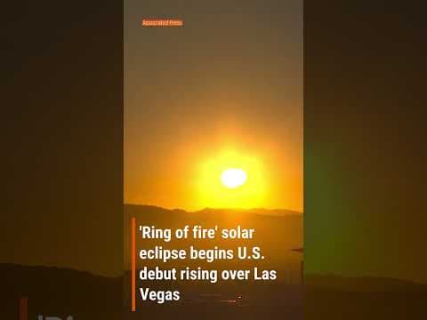 'Ring of fire' solar eclipse begins U.S. debut rising over Las Vegas #shorts
