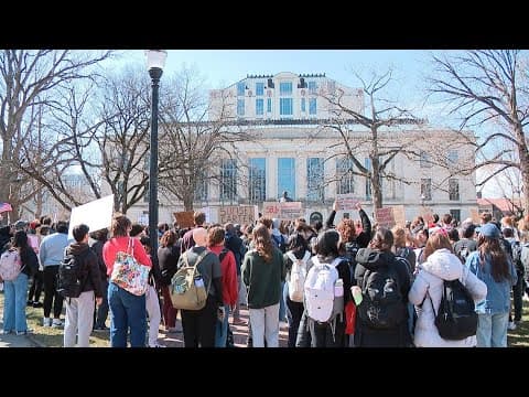 Protesters gather at Ohio State in opposition of Senate Bill 1, DEI cuts