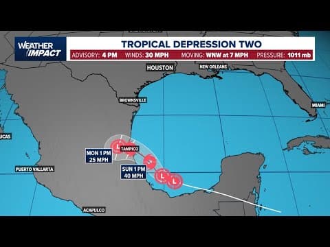 In the tropics: Tropical Depression 2 forms in southern Gulf, expected to move into Mexico