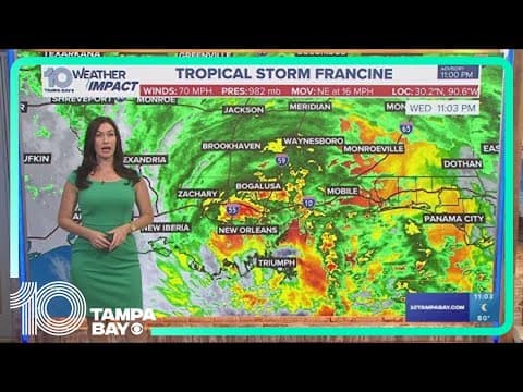 Tracking the Tropics: Francine downgraded to tropical storm after making landfall in Louisiana