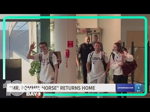 Pommel horse sensation Stephen Nedoroscik arrives home in Sarasota to crowd of cheering fans
