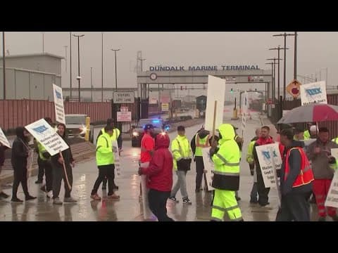 Dockworkers on strike from Maine to Texas