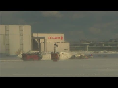 Plane crashes at Toronto airport after landing