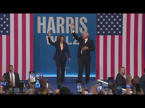 Kamala Harris, Tim Walz hit the road with stops in Wisconsin, Michigan