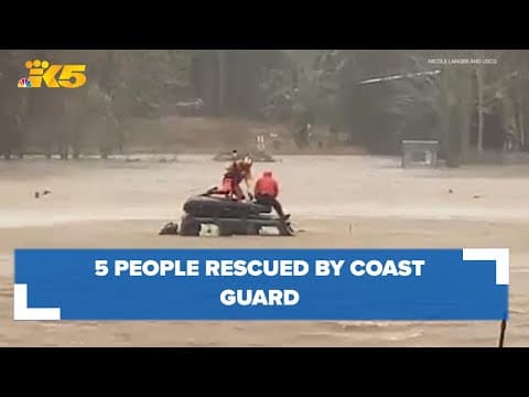 5 people trapped near Grays River in Washington due to flood, rescued by Coast Guard