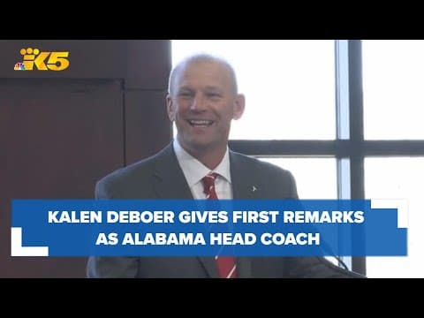 Former UW coach Kalen DeBoer gives first remarks as Alabama head coach