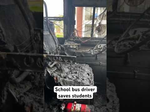 School bus driver hailed as hero after fire