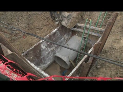 Man rescued after being pinned between concrete culvert and steel box at Meyerland-area worksite