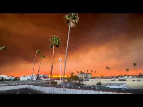 VIDEO: California wildfires turn sky red in Los Angeles