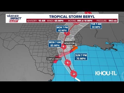 Tropical Storm Beryl 10 a.m. update: En Español