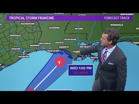 Tracking Tropical Storm Francine as the storm nears hurricane strength