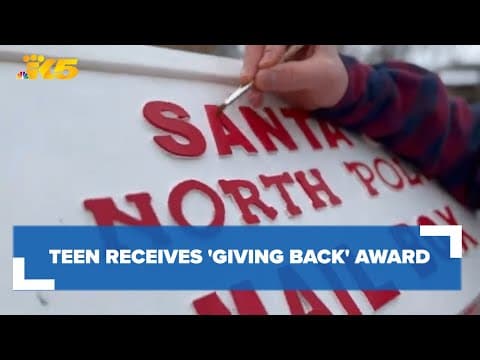 Teen receives 'Giving Back' award  for giving Santa's mailbox a fresh coat of paint