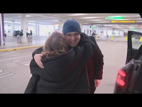 Families reuniting for the holidays at Columbus airport